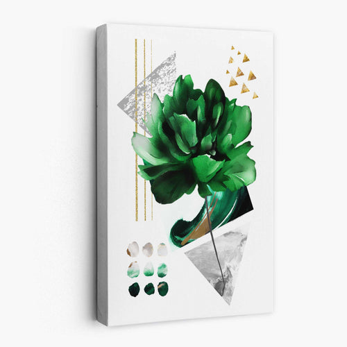 Abstract Green Gold Botanical Canvas No. 3 | Bowlift