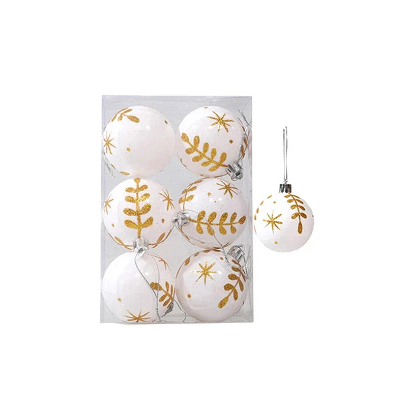 Elegant Snowflake Christmas Baubles Set – High-quality Christmas ornaments in red, white and gold, perfect for festive tree decoration at Christmas | Bowlift