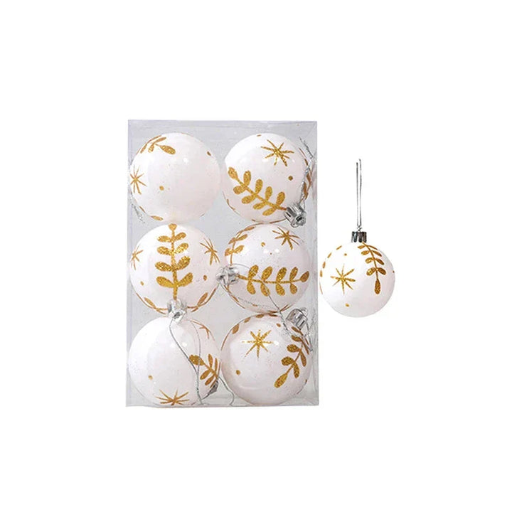 Elegant Snowflake Christmas Baubles Set – High-quality Christmas ornaments in red, white and gold, perfect for festive tree decoration at Christmas | Bowlift