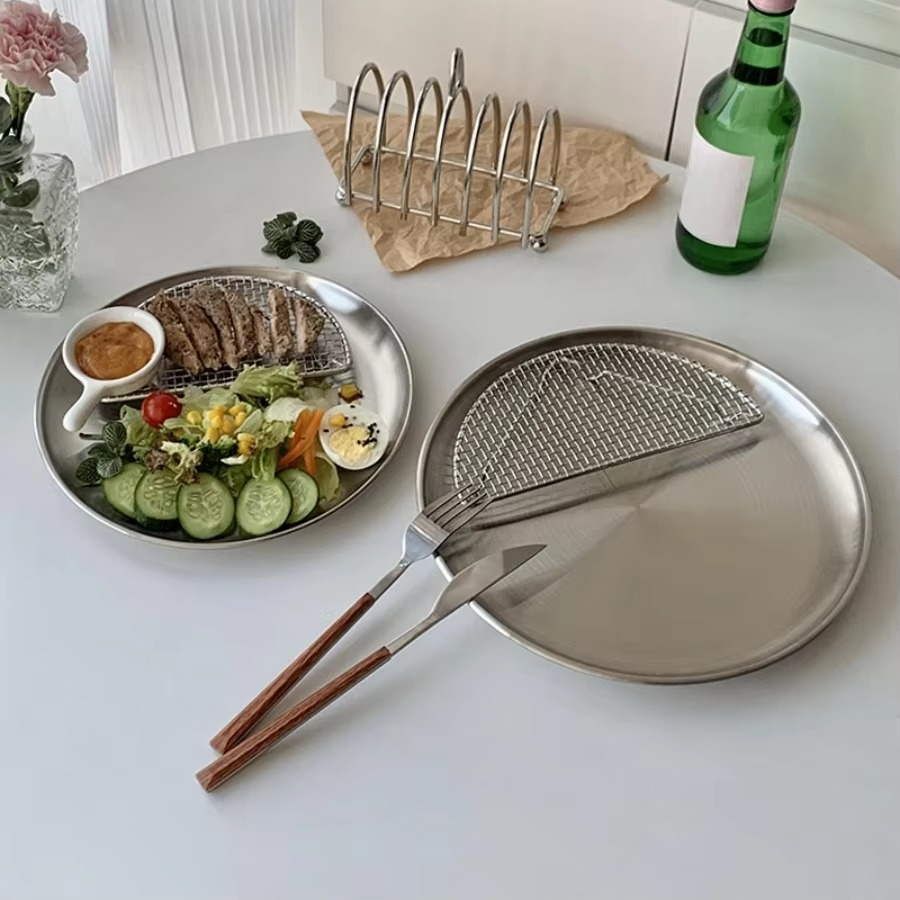 BowLift | Stainless Steel Round Barbecue Dining Plate