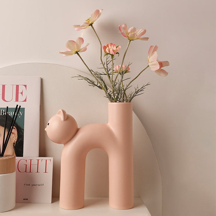 Ceramic Cat Vase | Bowlift