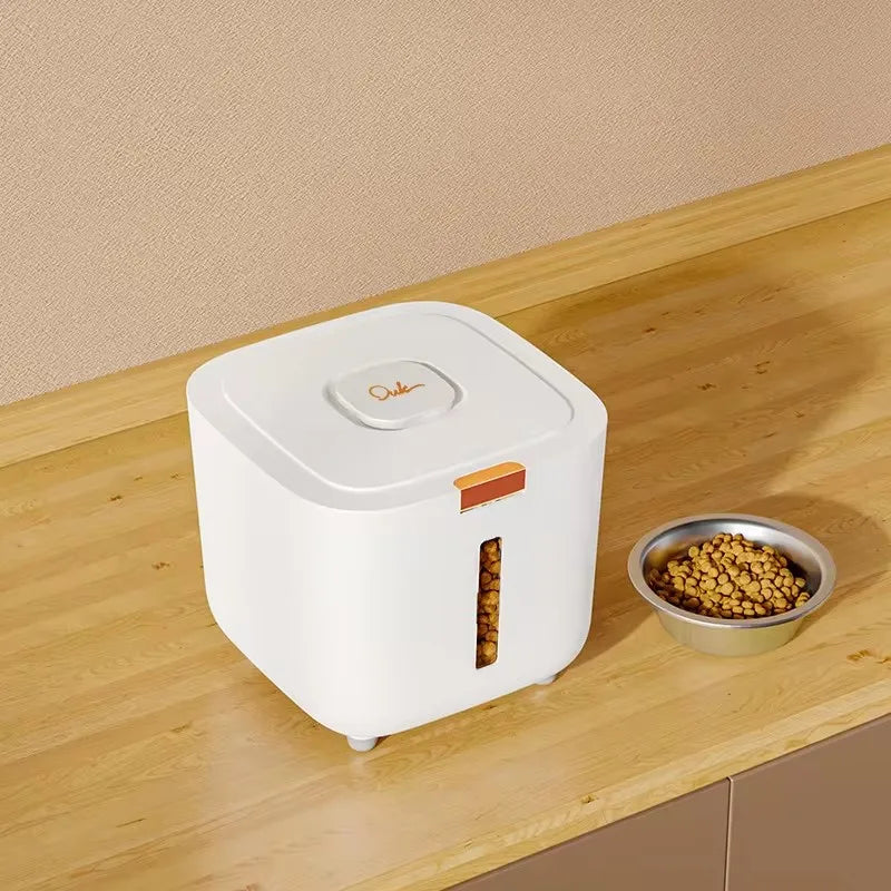 Air-tight pet food container for dry food Bowlift