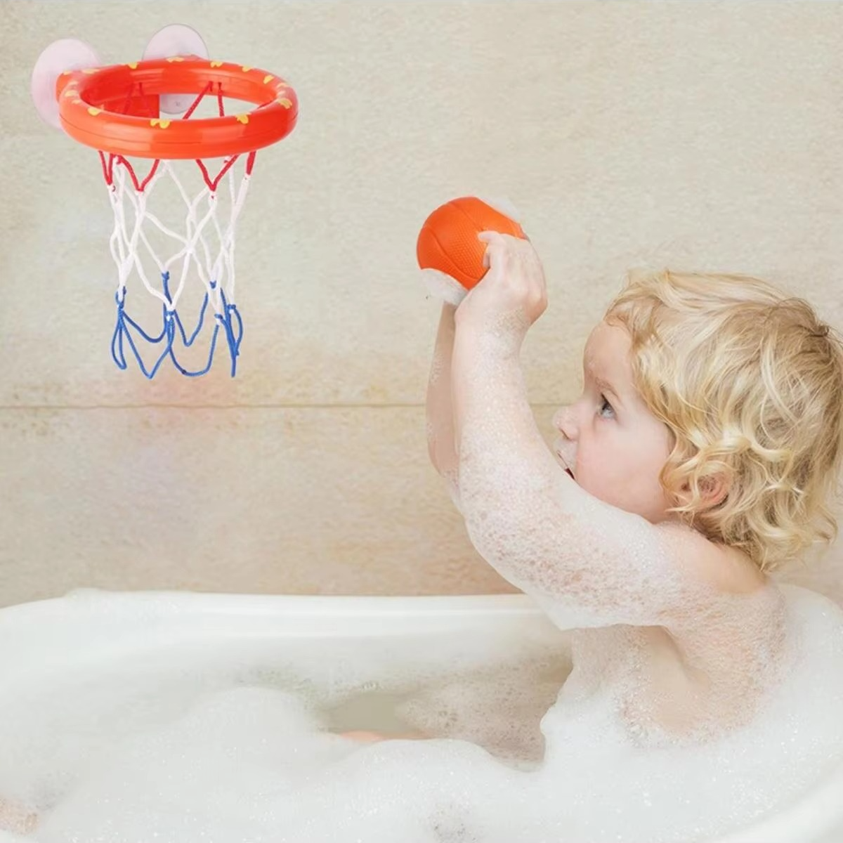 BowLift | Dinosaur Bath Basketball Hoop Toy Set for Toddlers with Three Balls