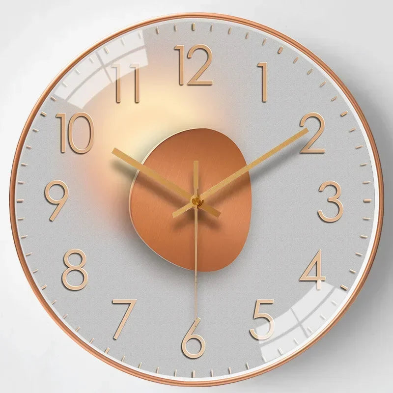 BowLift | Silent Classic Wall Clock | Non-Ticking Elegant Timepiece for Bedroom & Office