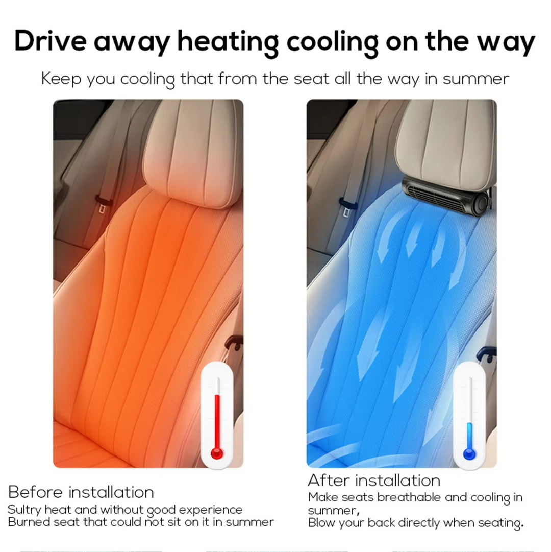 BowLift | Portable USB Car Seat Fan with Adjustable Headrest Strap
