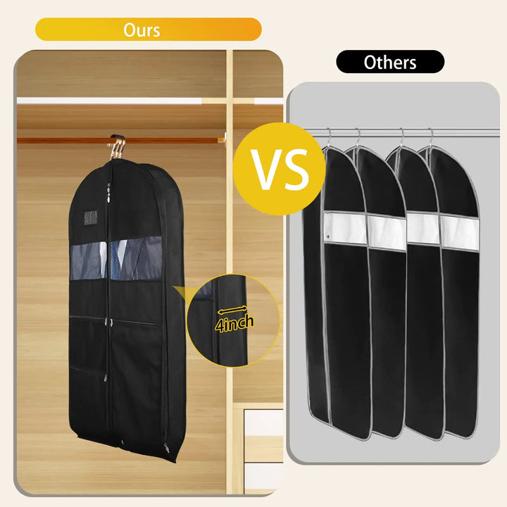 BowLift | Travel Dresses Garment Bag for Travel | Double-Sided Zipper & XXL Pockets | Breathable & Transparent | 43 inch Hanging Suit Organizer