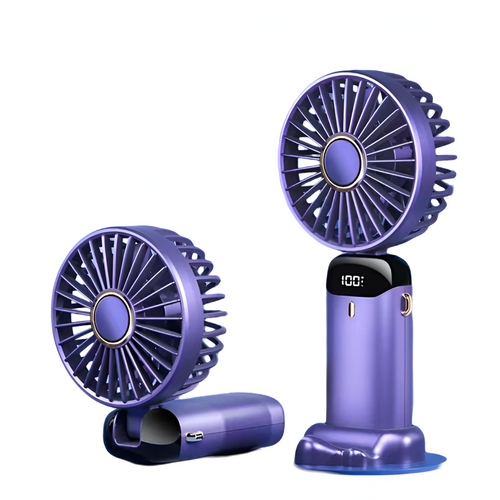 BowLift | Rechargeable Handheld Mini Fan | 5-Speed, 90-Degree Adjustable & Quiet for Office, Home & Outdoor Use