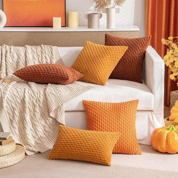 BowLift | Boho Ribbed Corduroy Cushion Cover – Stylish Striped Decorative Pillowcase for Sofa or Bed