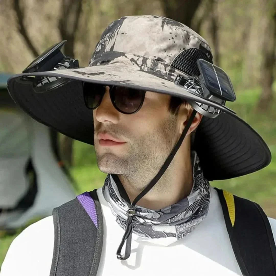 Solar Fan Fisherman's Hat - Solar Energy & USB Charging | Bowlift