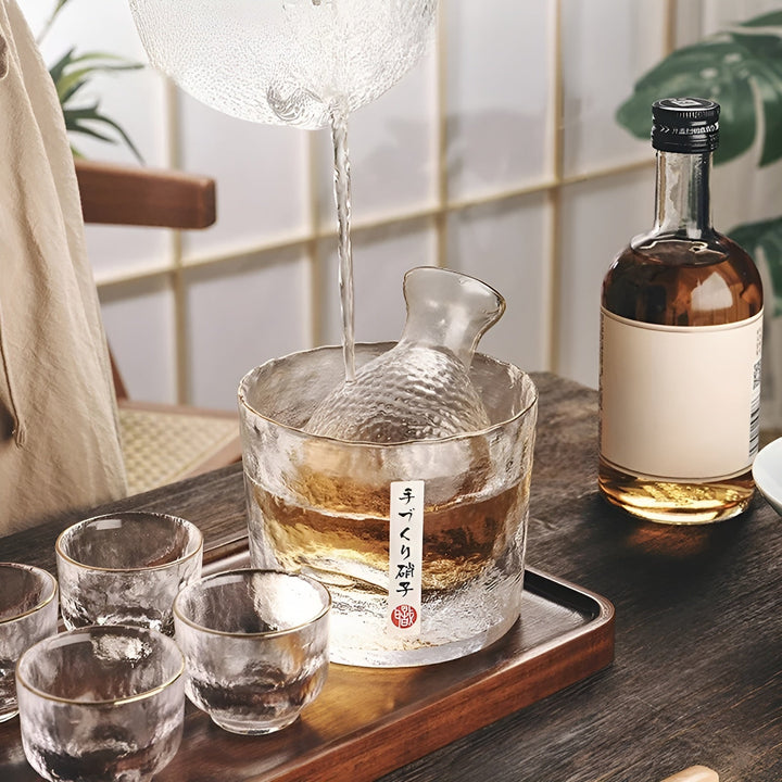 Japanese Glass Set – Elegant Sake & Whisky Set | Perfect for Bar & Home | Bowlift