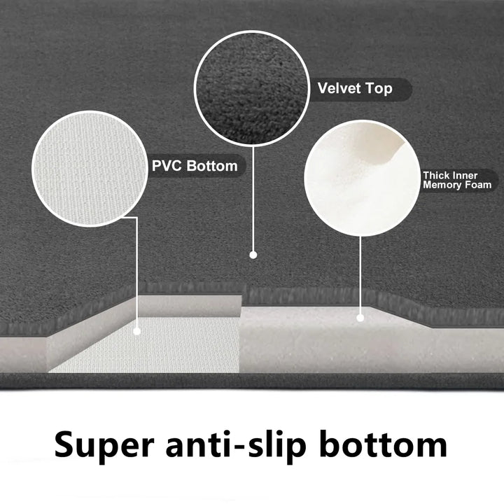 Ultra Absorbent Nordic Bath Mat Shower Room Floor Mat Super Anti-Slip Cushioned Soft Velvet Shower Mat For Washroom | Bowlift
