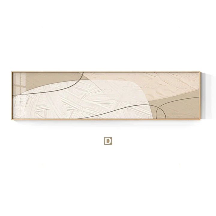 Modern Abstract Wide Format Wall Art Neutral Colors Flowing Lines Fine Art Canvas Prints Pictures For Above The Sofa Art For Above The Bed | Bowlift