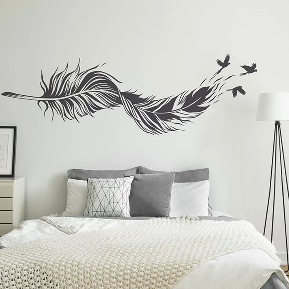Birds Of A Feather Vinyl Wall Sticker For Bedroom Living Room Removable Peel & Stick Wall Decal For Creative DIY Home Decor | Bowlift
