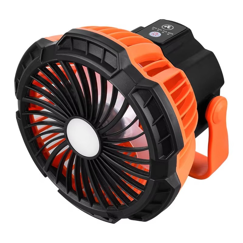 BowLift | Rechargeable Camping Fan with LED Light, Remote Control and Hanging Hook