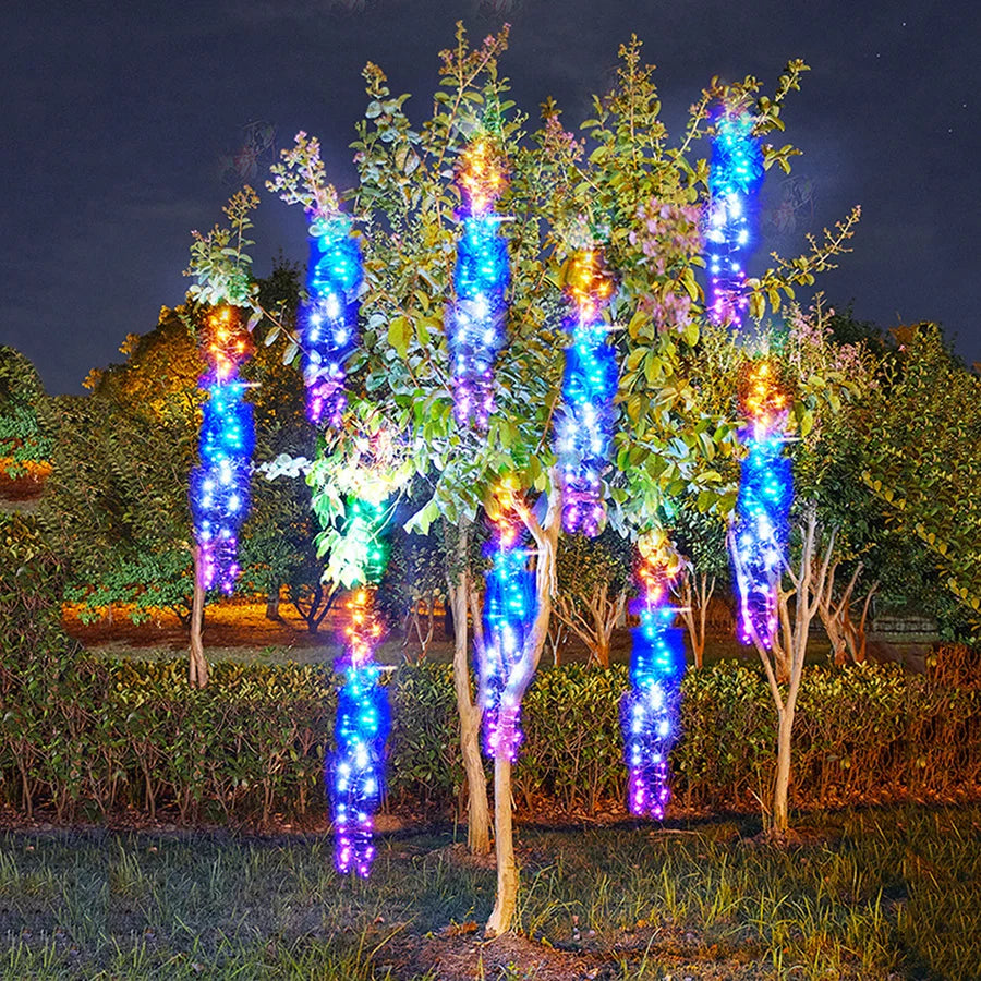 BowLift | GlowCascade – Hanging LED Light Strands for Garden & Party