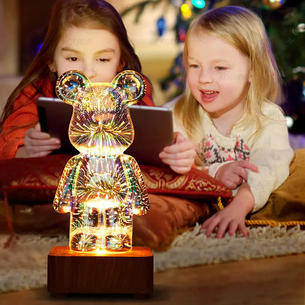 Magical 3D Fireworks Projection Mood Lamp - StarBear | Bowlift