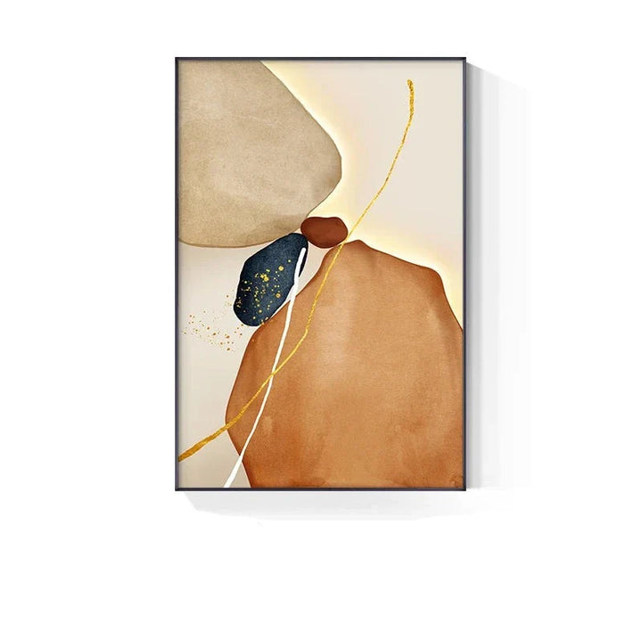Modern Abstract Nordic Zen Pebbles Wall Art Fine Art Canvas Prints Neutral Tones Geomorphic Design Pictures For Contemporary Interiors | Bowlift