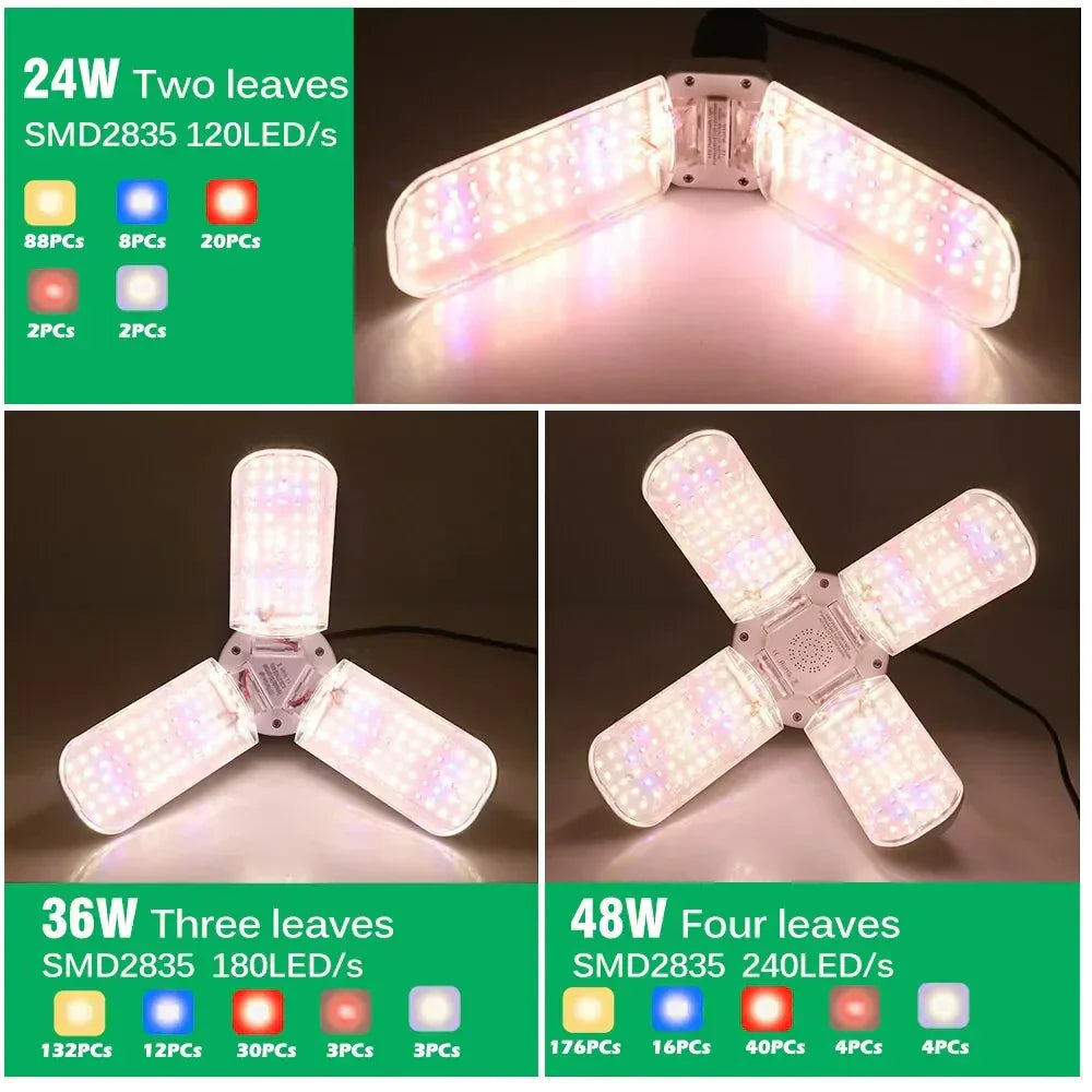 BowLift | Floriva Plant Lamp | Foldable Wing Design | Full Spectrum LED | 24W 36W 48W | E27 Socket
