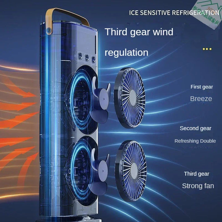 Portable Double Fan Cooling Spray Air Conditioning | Bowlift