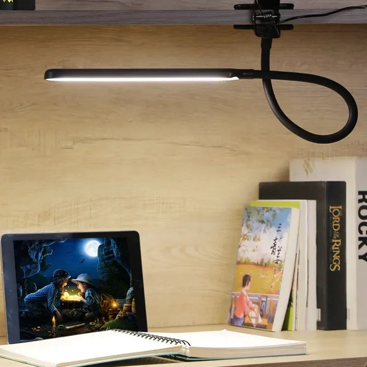BowLift | LED Clamp Light LumaFlex | 3 Light Colors & 10 Brightness Levels | USB Operation | Flexible Gooseneck | Eye-Friendly & Dimmable