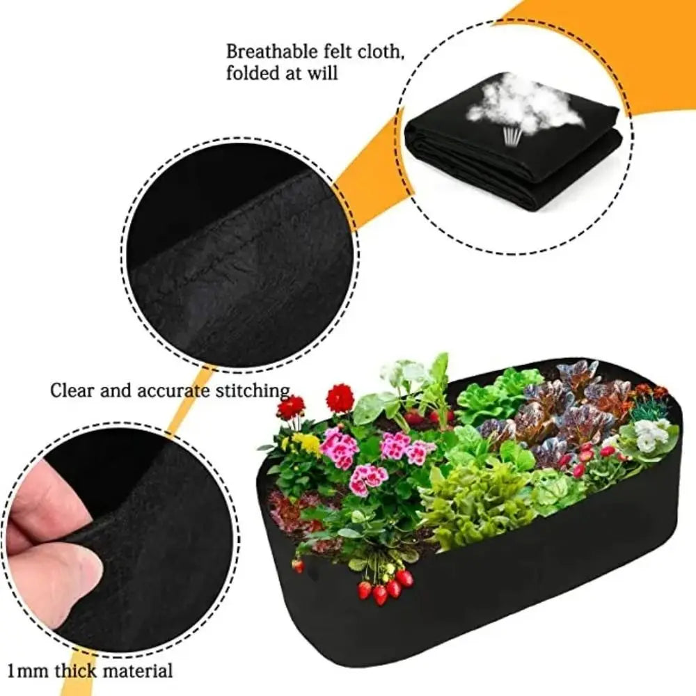 BowLift | Florabrix Plant Bag | Rectangular Planting Bag Made of Non-Woven Fabric | With Handles & Drainage | For Vegetables, Flowers & Herbs