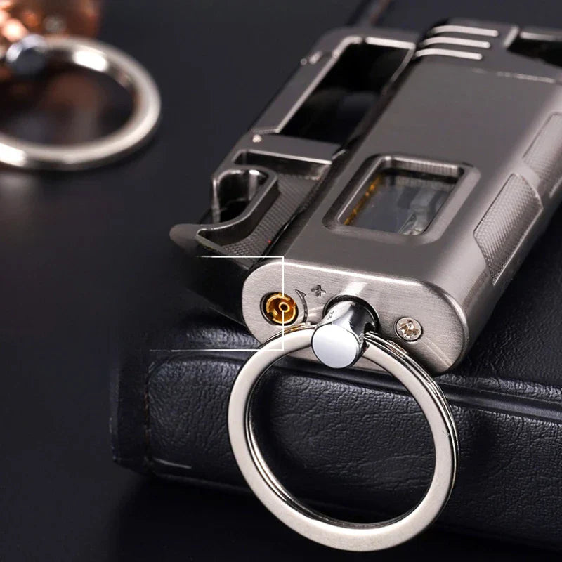 Modern Windproof Metal  Bottle Opener Keychain Lighter | Bowlift