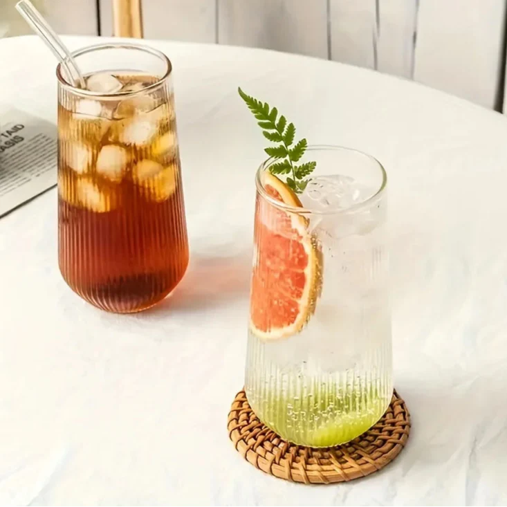 Rounded Ribbed Glasses 4-Piece Set Bowlift