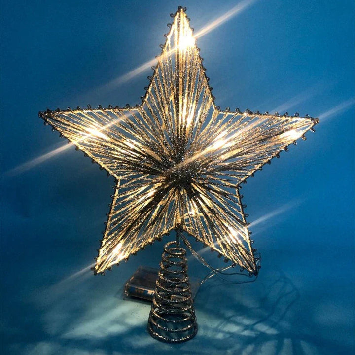 BowLift | TwinkleGlow - LED Star Tree Topper with Warm Light and Easy Setup