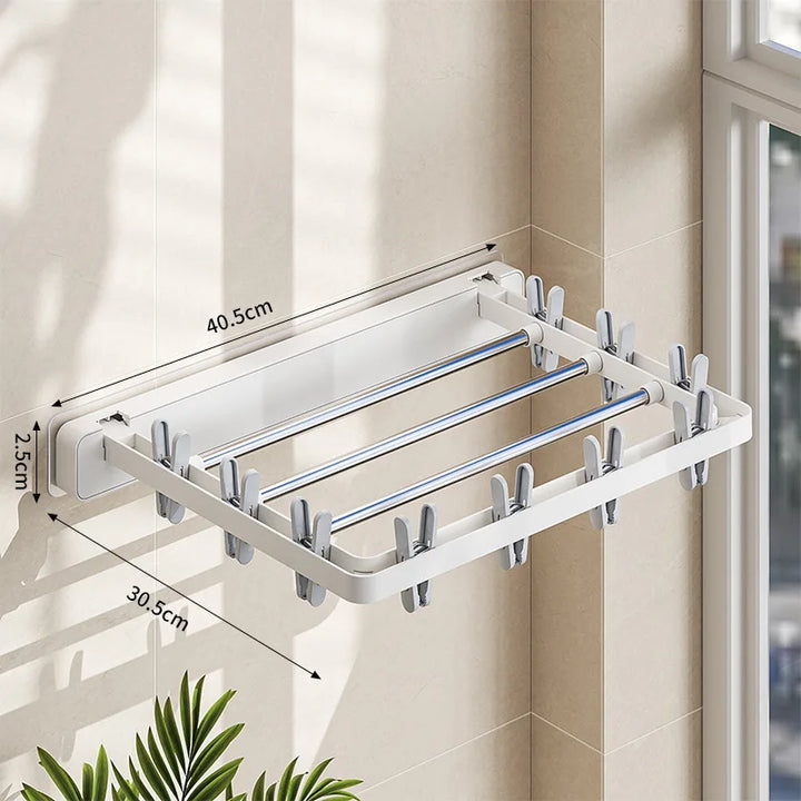 BowLift | Wall-Mounted Folding Dryer AeroFold | Space-Saving Clothes Dryer & Towel Holder | Windproof & Load-Bearing | Foldable