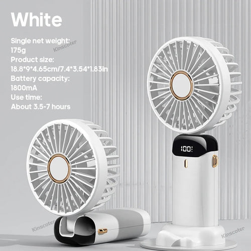BowLift | AERIONIQ 3-in-1 Mini-Fan | LED Display | 5 Levels | Battery with Power Bank Function | Portable & Standable