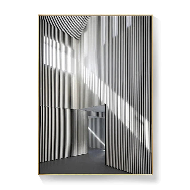 Black White Architectural Interiors Wall Art Fine Art Canvas Prints Print Pictures For Modern Loft Living Room Home Office Decor | Bowlift