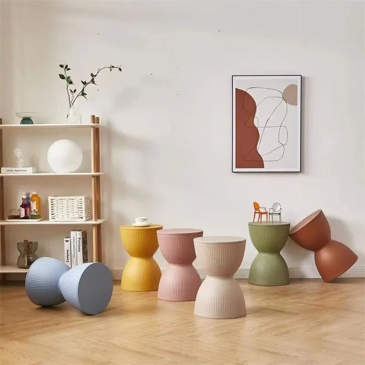 BowLift | Nordic Plastic Low Side Table with Hourglass Design