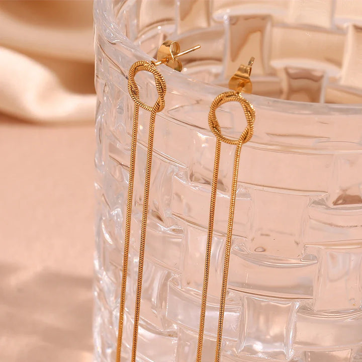 BowLift | 18k Dainty Circle Tassel Earrings