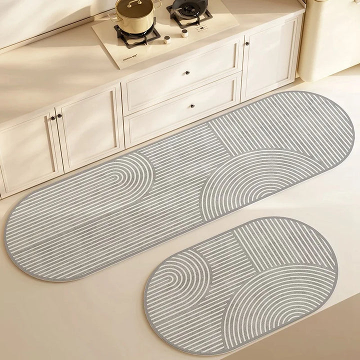 BowLift | Kitchen & Bath Mat AquaStone | Diatomite & Velvet Look | Super Absorbent & Non-Slip | Washable & Durable