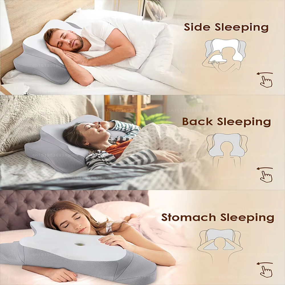BowLift | Ergonomic Cervical Memory Foam Pillow for Neck and Shoulder Support