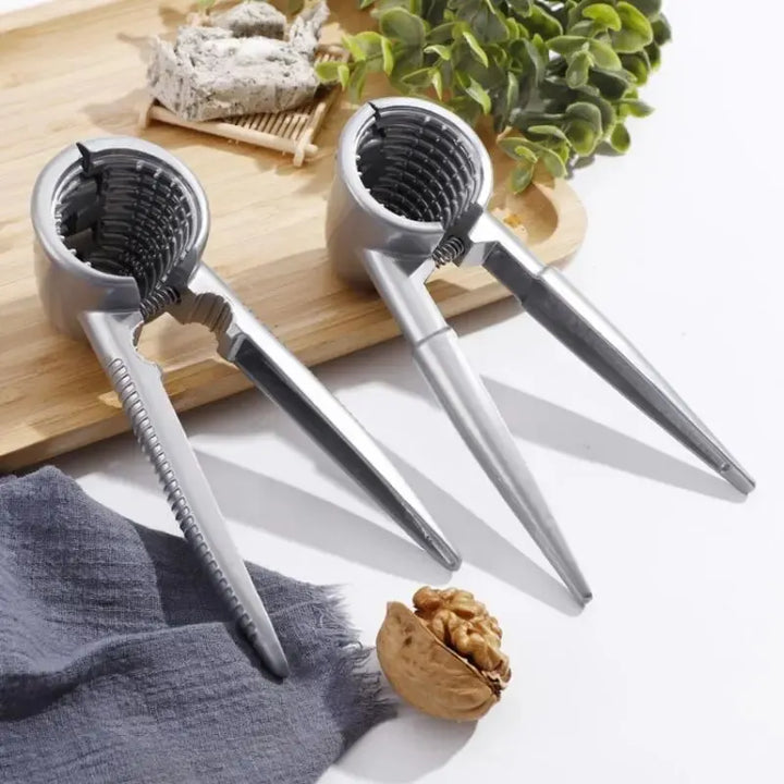 BowLift | Nutoro Nutcracker made of metal | Multifunctional for walnuts, chestnuts, almonds & hazelnuts | Ergonomic handle | Silver