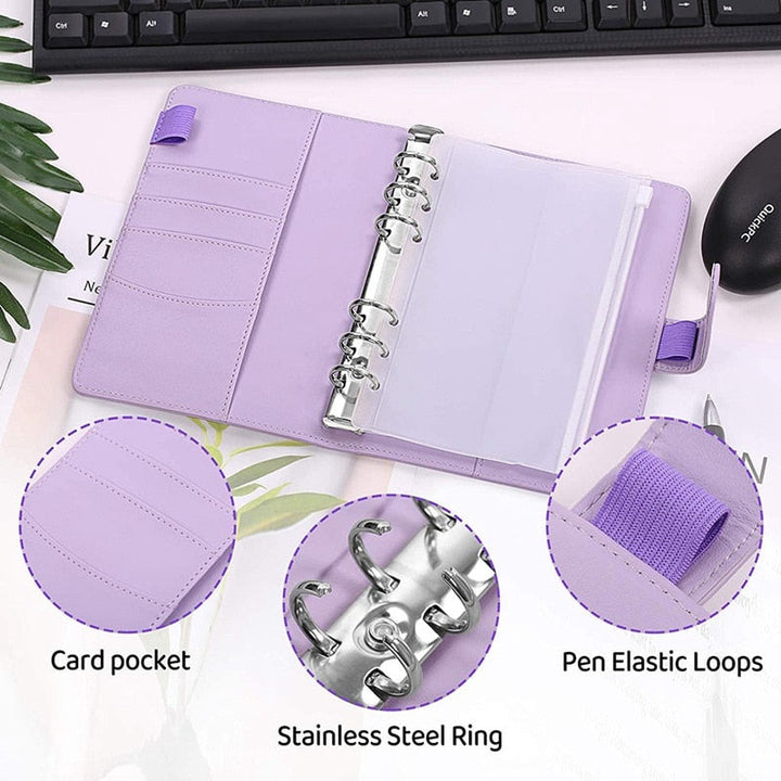 BowLift | Financial Planner Leather Multi Pocket Bill Organizer Notebook