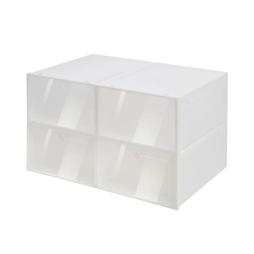 BowLift | SHOEBOX STORAGE SET – 24 stackable & transparent shoe boxes for space-saving organization & clear overview