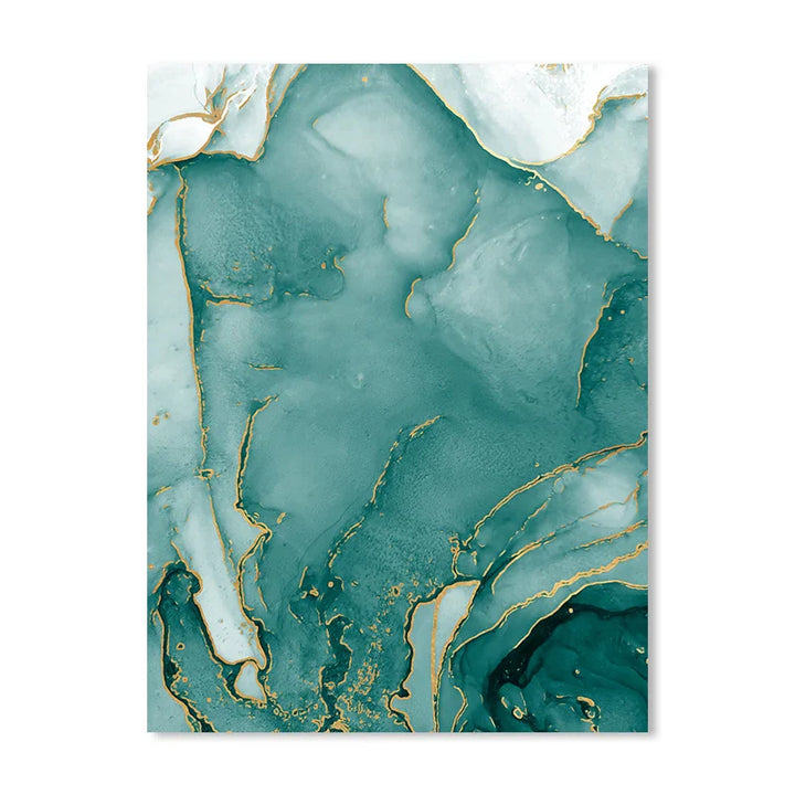 Modern Abstract Aqua Liquid Marble Prints Wall Art Fine Art Canvas Prints Pictures For Living Room Dining Room Home Office Decor | Bowlift