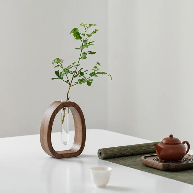 Oval Wood Frame Single Stem Vase | Bowlift