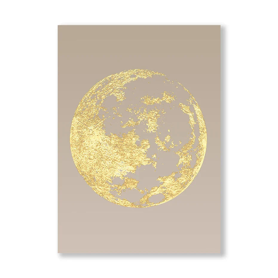 Blue Minimalist Golden Abstract Floral Wall Art Fine Art Canvas Prints Pictures For Luxury Living Room Dining Room Home Office Art Decor | Bowlift