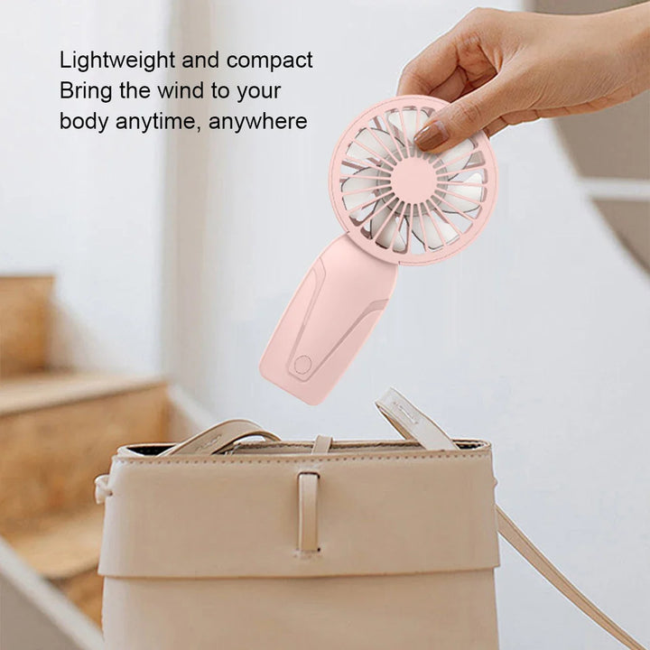 Portable Handheld Mini Fan – Lightweight ABS USB Rechargeable Pocket Fan for On-the-Go Cooling | Bowlift