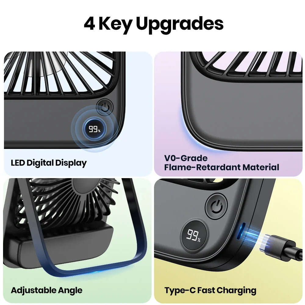 BowLift | MiniVent Power | Table fan with power bank function | 5000mAh battery | 4 speeds & ultra quiet