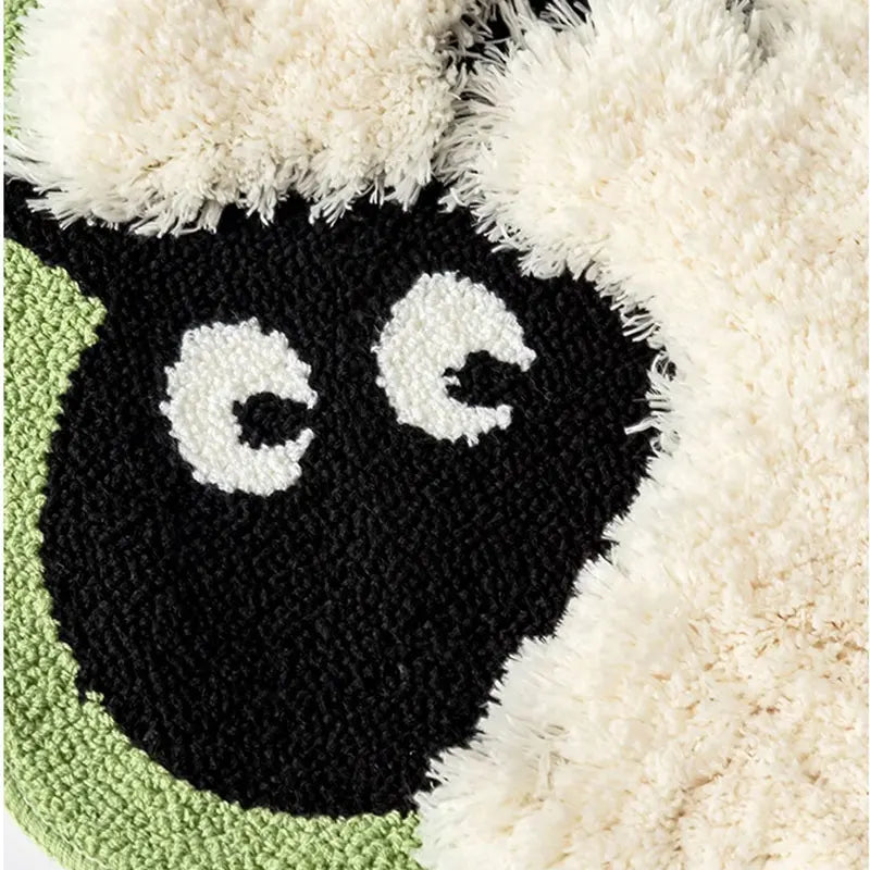 Fluffy Sheep Shaped Bedroom Bedside Rug | Bowlift