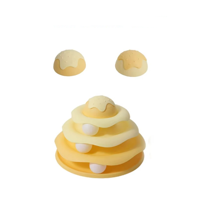 BowLift | Interactive Cat Tower Toy with Roller Balls, Multi-Level Puzzle Track for Kittens and Cats