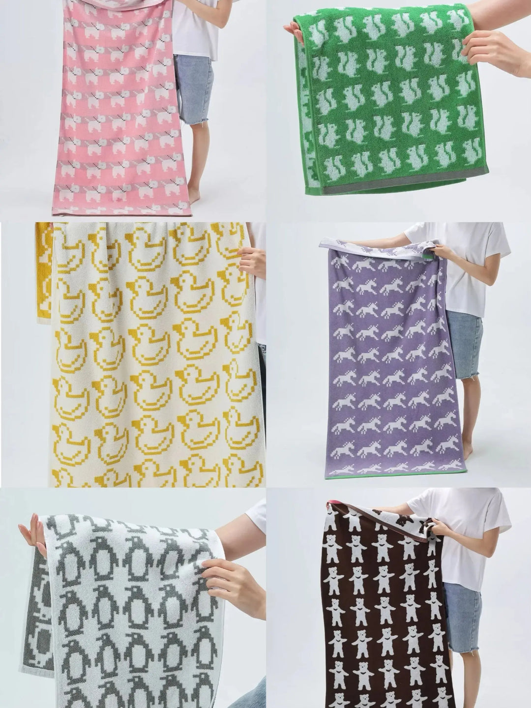 Reversible Animal Print Cotton Towel | Bowlift