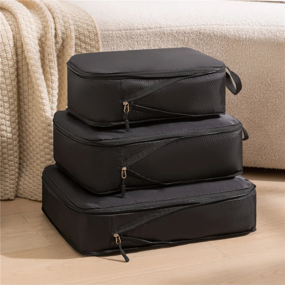 BowLift | Travel Organizer Set PackNest 3-in-1 | Compressible & Waterproof Luggage Bags | Nylon Suitcase Organizer | Portable & Lightweight