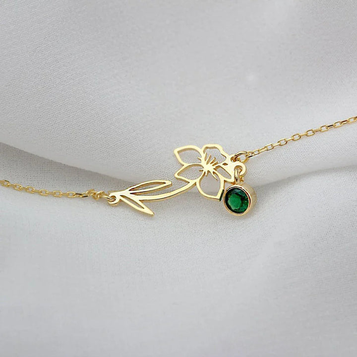 BowLift | Dainty Birth Flower & Birthstone Chain Bracelet