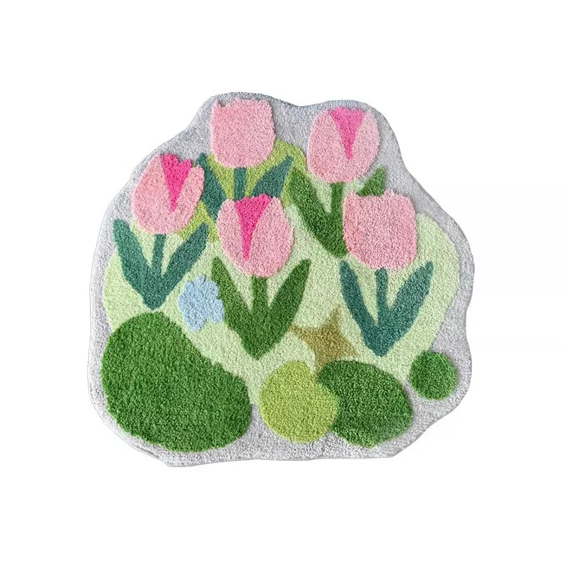 Colorful Tufted Tulip Rug | Bowlift