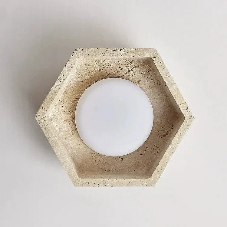 BowLift | Wabi Sabi Travertine LED Ceiling Lamp